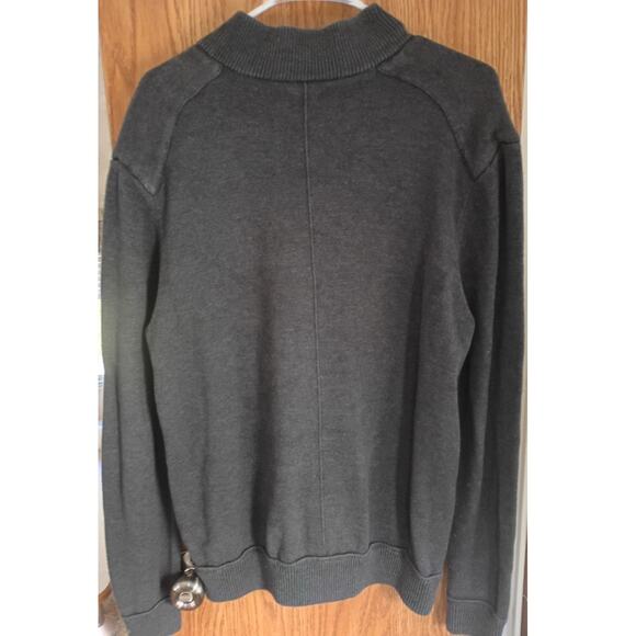 GAP Mens Gray Full Zip Bomber Sweater L Ribbed Collar Utility Pockets Gorpcore - Picture 6 of 9